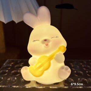 Cute Rabbit Playing Guitar LED Night Light