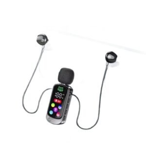 Clip-on Lavalier Microphone with Wired Monitoring Earphones