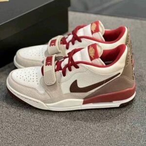 Premium Leather & Suede Sneaker - White/Mocha/Red
