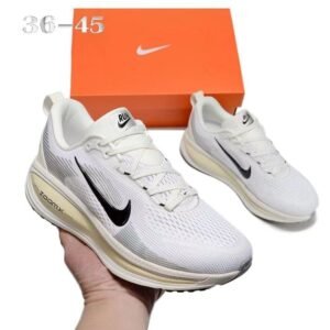 Breathable Mesh Running Sneaker - White/Cream